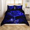 Blue Rose Digital Printed Duvet Set Three-Piece Valentine'S Day Gift Suitable For Bedroom Decoration Bedding