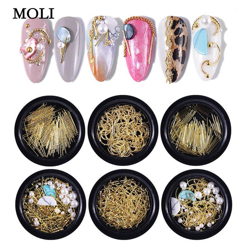 

Аксессуары для ногтей, заклепки со звездной луной, набор из смешанной металлической коробки, японские аксессуары с блестками для ногтей