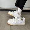 Autumn 2025 Hong Kong Style Lace-Up Sneakers: Trendy Men's and Women's Casual White Shoes