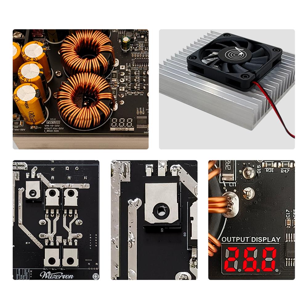 1200W 50A High Current Boost Power Supply Module Dual Inductors Full Power Low Ripple Power Supply For Audio Amplifier