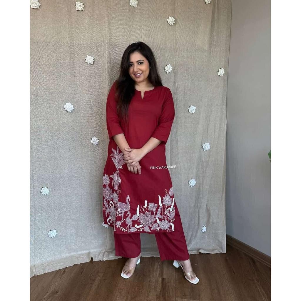 Women Indian Pakistani Party Wear Kurti Designer Top Tunic Kurta Pant Cord Set VF-20125