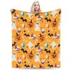 Happy Halloween Cartoon Blanket Cover Velvet  Warm Throw Blanket for Car Sofa Couch Bed Rug