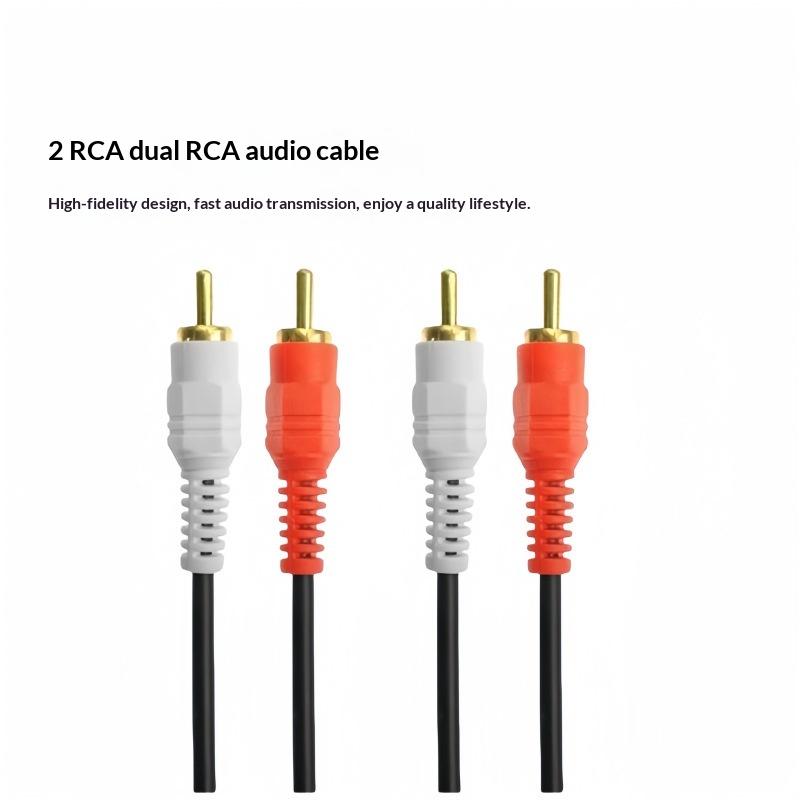 1Pcs Rca Audio Splitter Cable 2Rca Male To 2 Rca Male Audio Video Cable For Dvd Sound Tv Box Louder 1.5 Meters