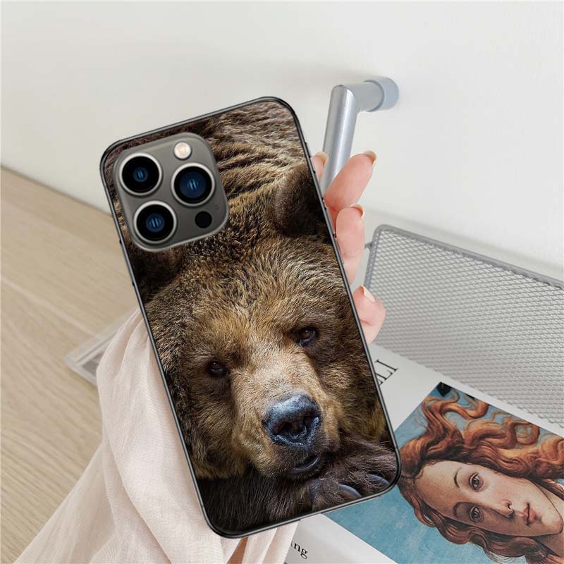 Kodiak Bear Phone Case For Iphone 17 Air 16 15 Pro Max 14 Plus 16E Coque 13 Pro 12 Mini 11 Clear Cover Silicone Cute Shell Soft