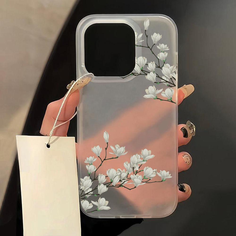 Small fresh flowers are suitable for iPhone17promax Apple 17 matte large hole mobile phone case 16/15 anti-drop 13.