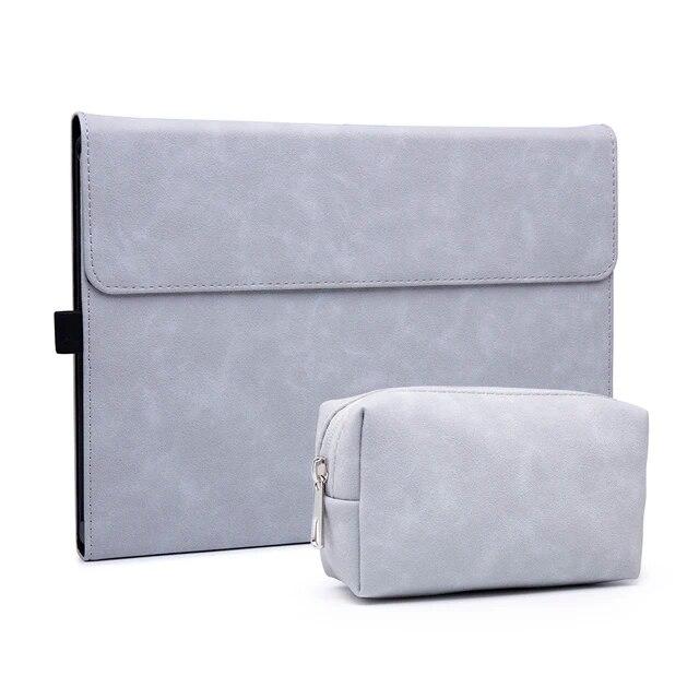 Couro do plutônio caso do portátil para microsoft surface pro 8 capa tablet suporte dobrável para superfície pro go 2 3 x pro 4 5 6 7 manga