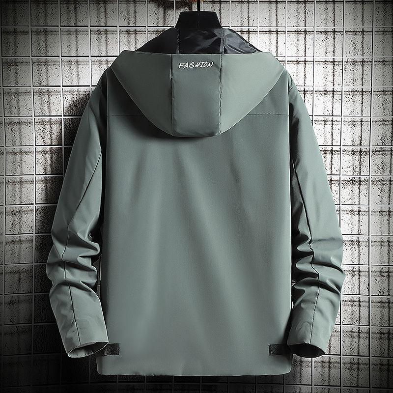 Sports and Leisure Jacket Loose Jacket Spring and Autumn Men's Jacket Youth Solid Color Hooded