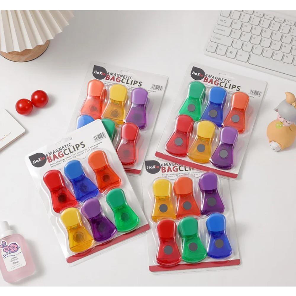 1PC Random Color Magnetic Kitchen Bag Clips, Refrigerator Sealing Clip for Notes Photos, Home Food Sealing Organizer Accessories