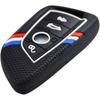 Striped Silicone Remote Key Fob Case Cover for BMW 1 2 3 4 5 6 7 M Series X1 X2 X3 X3M X4 X4M X5 X6 M8 M7 M6 M5 M4 M3 M2 M1 M240i 330i 340i 430i 340i