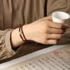 Natural Lobular Red Sandalwood Hetian Jade Beaded Double-layer Bracelet Retro Simple Literary Niche Design Personalized Jewelry Women
