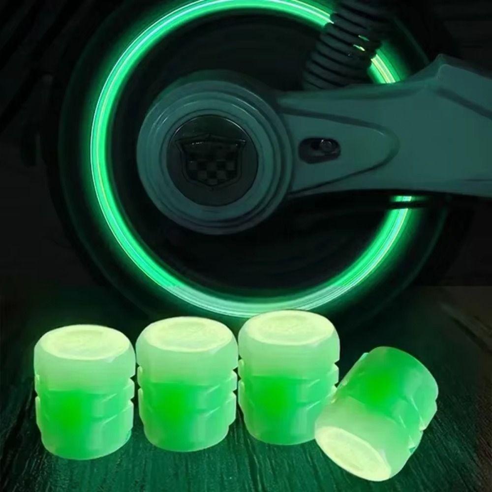 8Pcs Self-luminous Glowing Tire Valve Caps Night Glowing Tyre Valve Stem Cover  Night