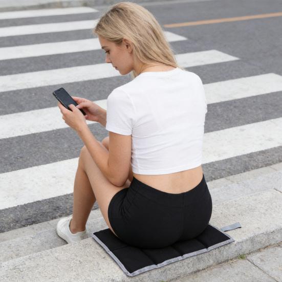 Alfombrilla Plegable para Asiento de Tela Oxford Impermeable Ligera Portátil Cojín de Asiento de Viaje Esterilla para Sentarse al Aire Libre Senderismo Camping Picnic Esterilla para Estadio