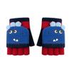 Children's Gloves Autumn and Winter Flip Half Finger Cold, Windproof and Warm Knitted Boys and Girls Cartoon Cute Student Gloves