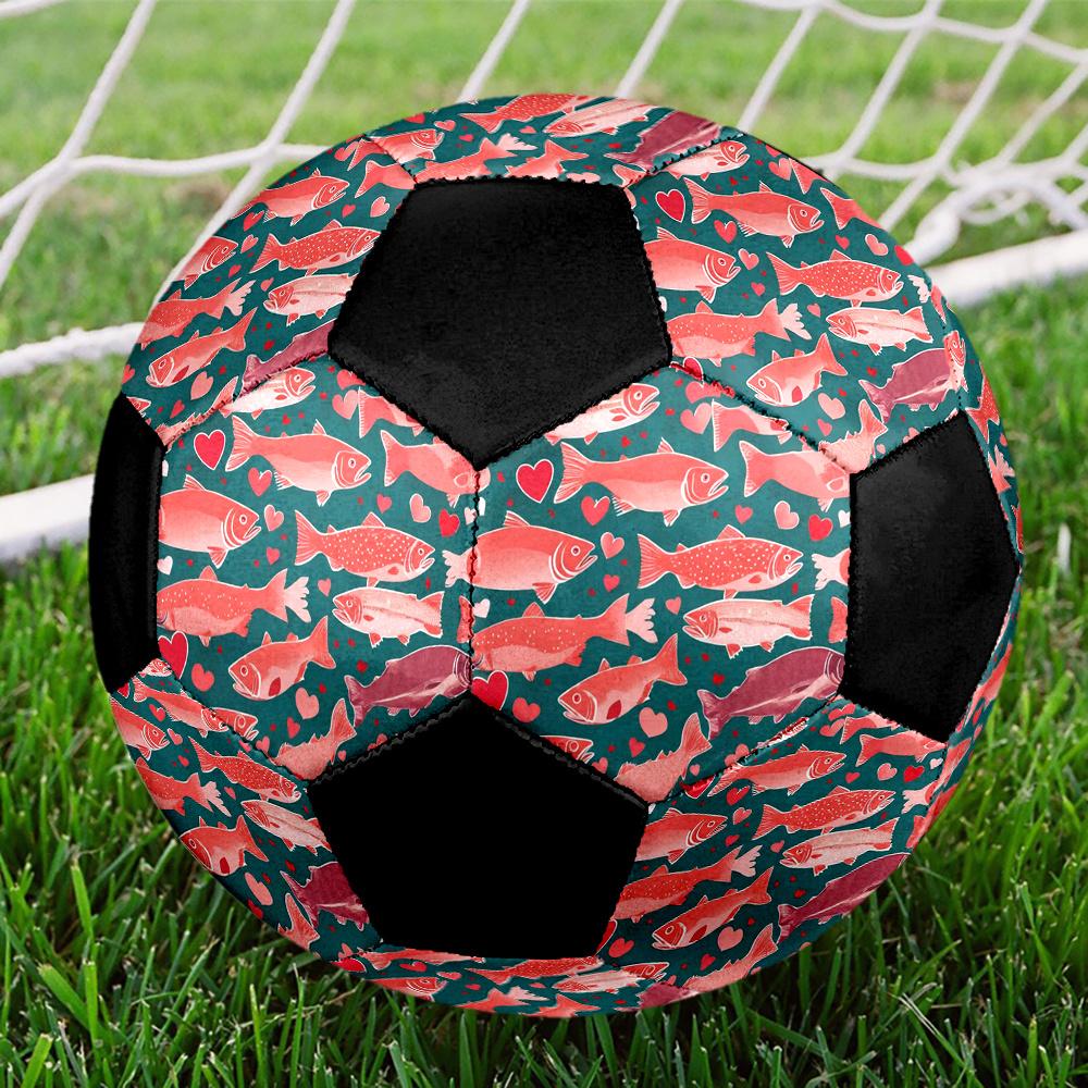 1PC Fish Love Soccer Ball Size 5 Football Machine Sewn Indoor/Outdoor Universal Football Gift W95 Size 5
