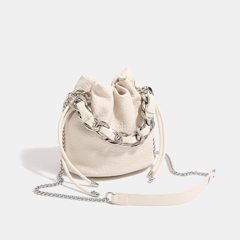 Fashionable Chain Handbag for Women 2023 New Fashion Crocodile Pattern High-End Bucket Bag Niche Crossbody Bag