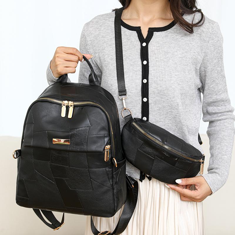 Women's Large Capacity PU Multifunctional Backpack  Vintage School Bag for Ladies  Casual Travel Bags  New Fashion