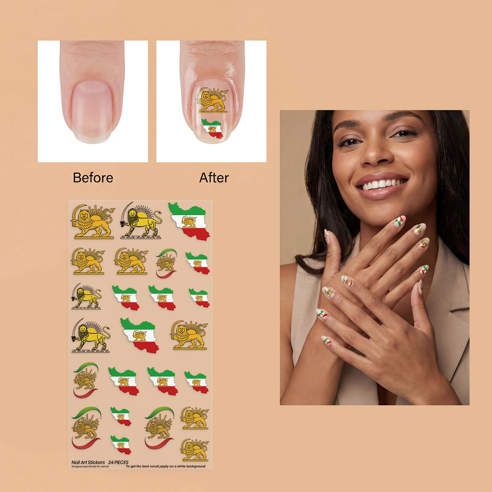 

Nail Stickers Water Transfer Pattern Nail Decoration Decals One Size