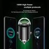 100W QC3.0 PD Mini Car Charger 12-24V Lighter Fast Charging Car USB Type C Charger for Xiaomi Samsung Huawei iPhone Power