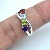 Granatblauer Topas Peridot Iolite Edelstein Ring 925 Sterling Silber Damen Schmuck für Weihnachtsgeschenk