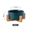 Ceramic Pet Bowl Cat Dog Wooden Rack Bowl Large Capacity Dog Cat Food Water Feeder Cats Small Dogs Pet Bowl