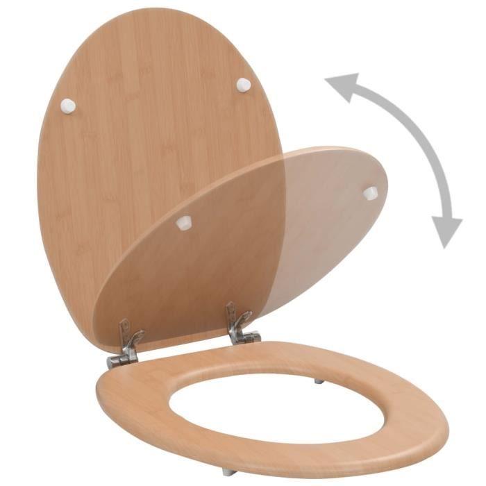 VidaXL Siège de toilette avec couvercle MDF Design bambou