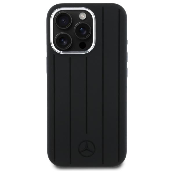 Mercedes Mehmp16X23Suvsk Iphone 16 Pro   Max 6.9 Czarny/Black Hardcase Silicone Vertical Tonal Stripes Magsafe