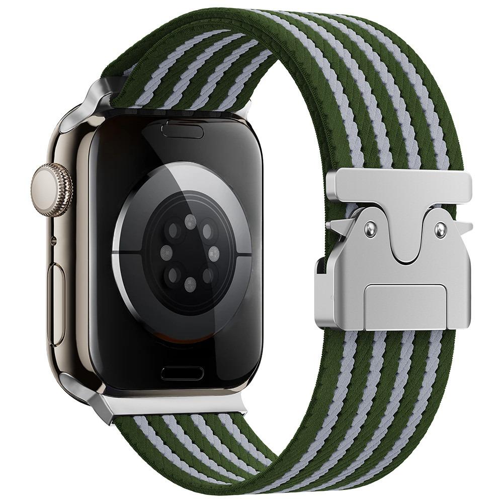 

URVOI Elastic Band for Apple Watch Ultra 2 1 Series 10 9 8 7 6 5 4 SE Nylon braided strap for iWatch parachute buckle wristband 38 40 41 S10 42mm зелёный