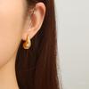 Trend Inlaid Zircon Stainless Steel Water Drop Earrings Women's High-end Light Luxury 18K Earrings