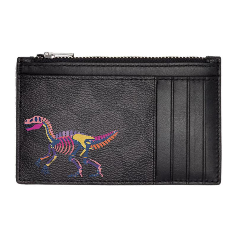 

COACH card holder [Customized bag] Case 13 Hand-painted colorful Velociraptor Presbyopic canvas Carbon black basic package (bag + dust bag) чорний