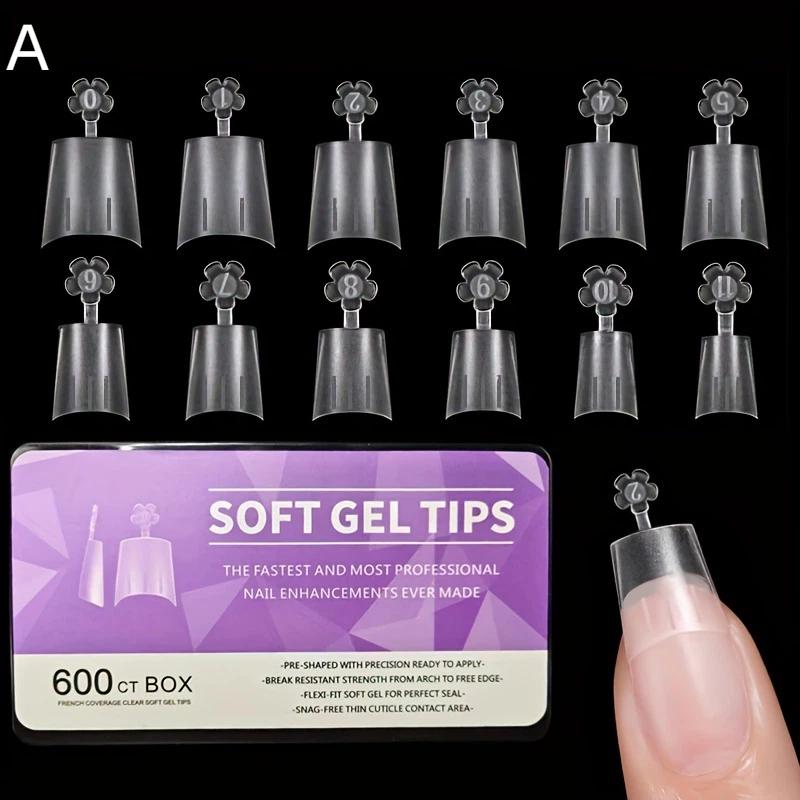 

600Pcs Short Oval T-Shaped Nail Patches, Half-Coverage Fakes Nails, Gel Nail Patches, Diy Push-Type Nail Extension A