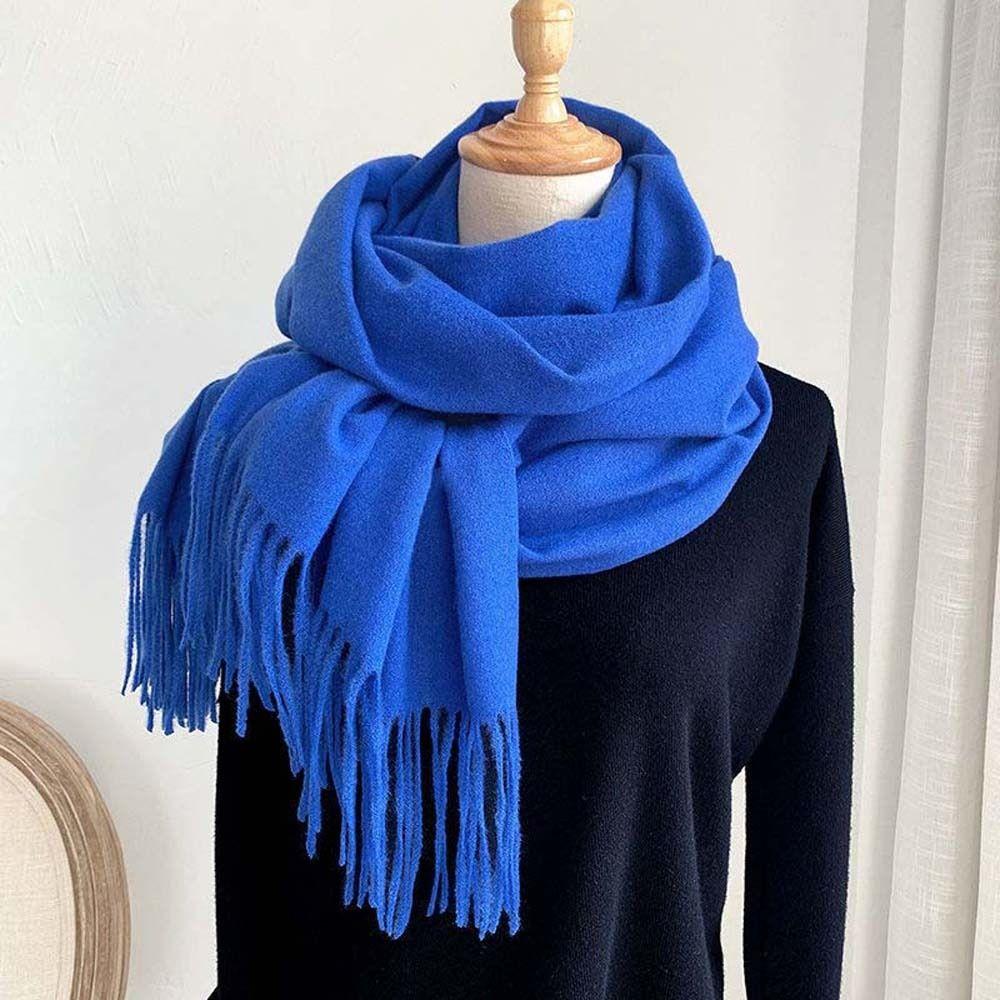 Wool Scarves Scarf Tassel Pure Color Shawl Fashion Winter Neck Scarves  Ladies/Girls