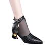 European and American Cool Boots Women's Mesh High Heels Women's Thick Heel Boots Fashion Hollow Mesh Boots Sandals