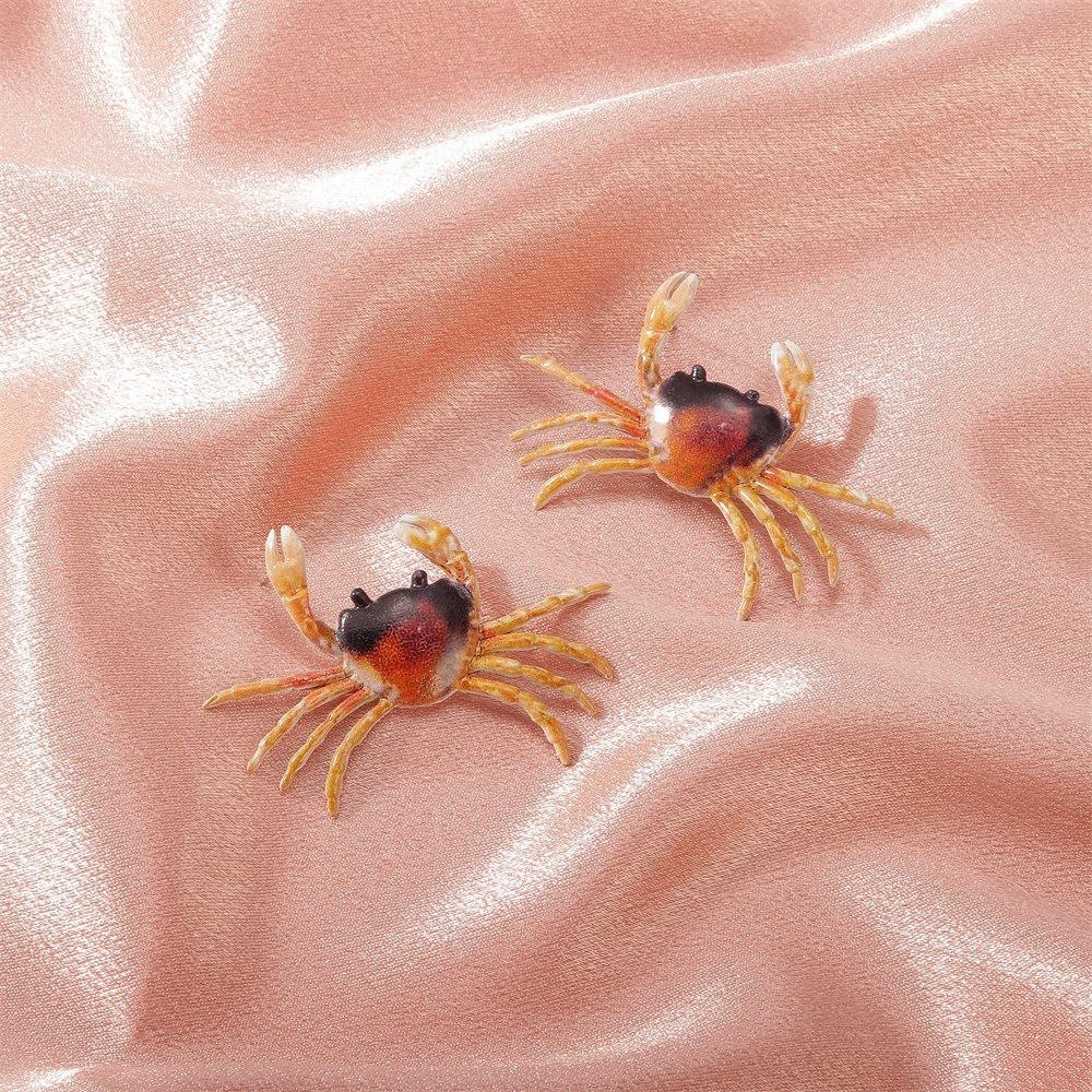 Creative Pink Crab Ear Stud Vintage Crab Claw Stud Earrings Trendy Crab Earrings  Girls