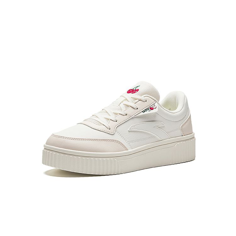 Anta Life Series Biscuit Shoes Cherry Casual Sports Comfortable Versatile Lightweight Low-Top Skate Shoes Women sneaker White Beige 922358005-7