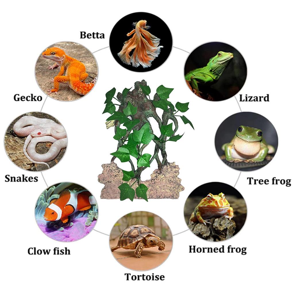 Resin Reptile Plants Lifelike Terrarium Plant for Tank Decor Naural Appearance