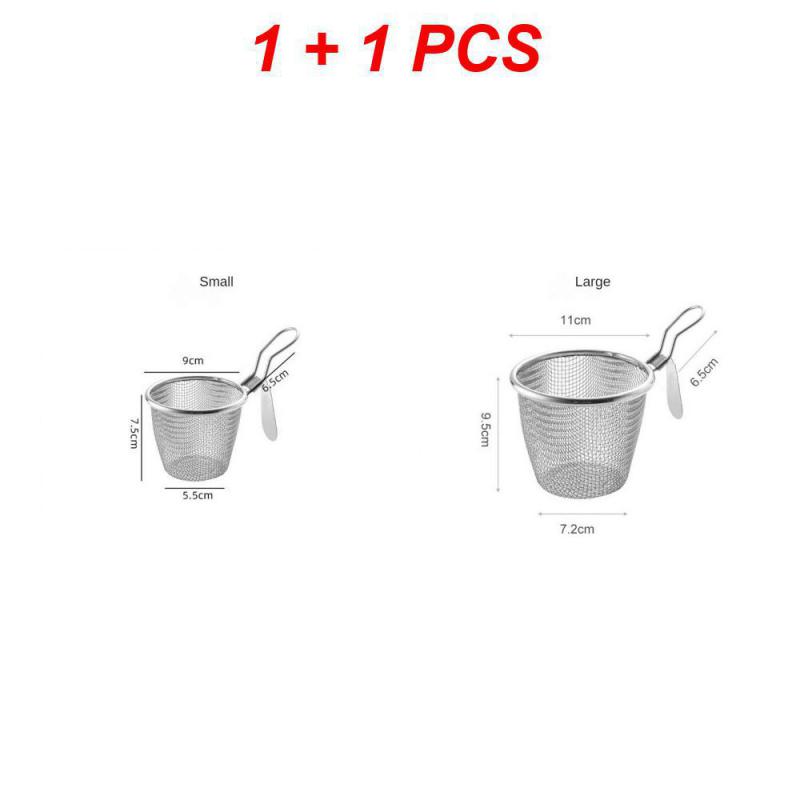 304 Stainless Steel Noodle Drainer Filter Mesh Sieve Household Kitchen Hot Pot Colander Fishing Noodle Spoon Frying Filter Spoon