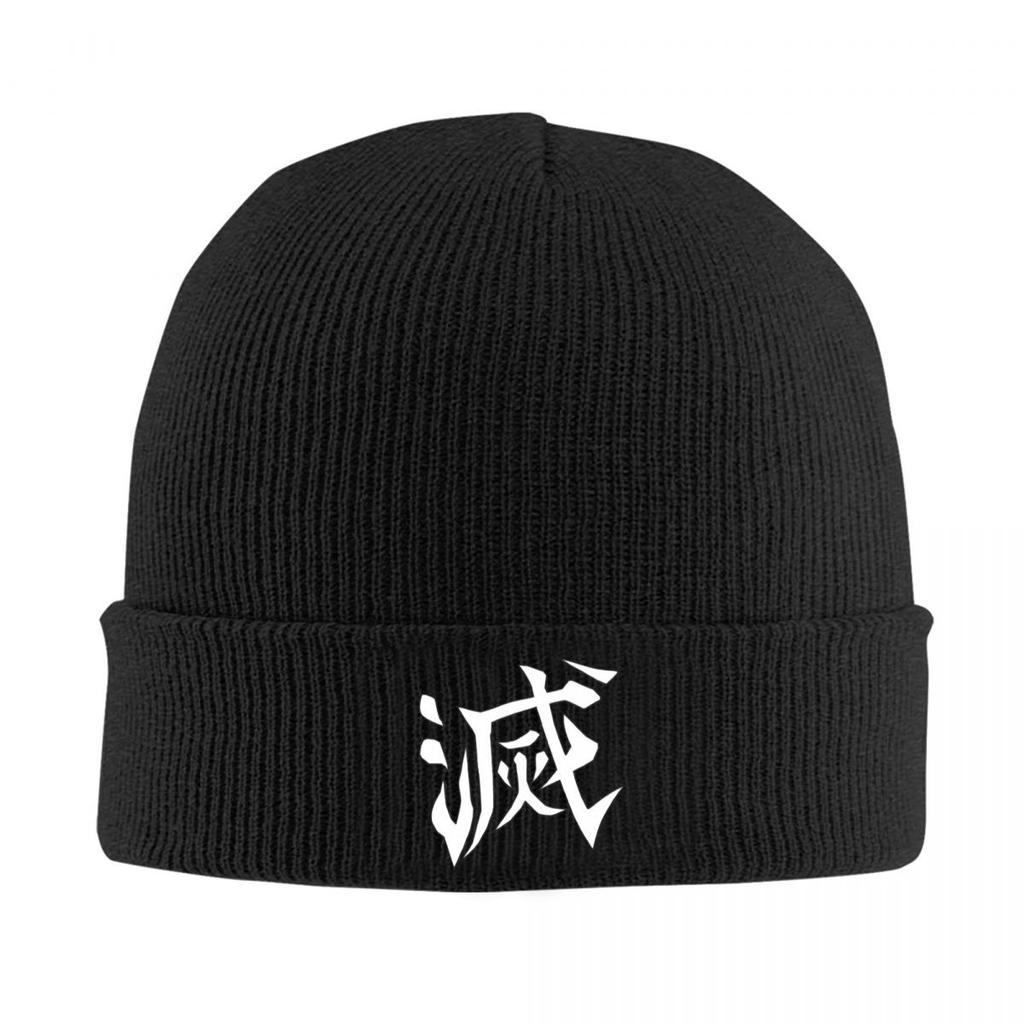 Destroy Kanji  Warm Knitted Cap Fashion Bonnet Hat Autumn Winter Outdoor Beanies Hats for Unisex Women Adult