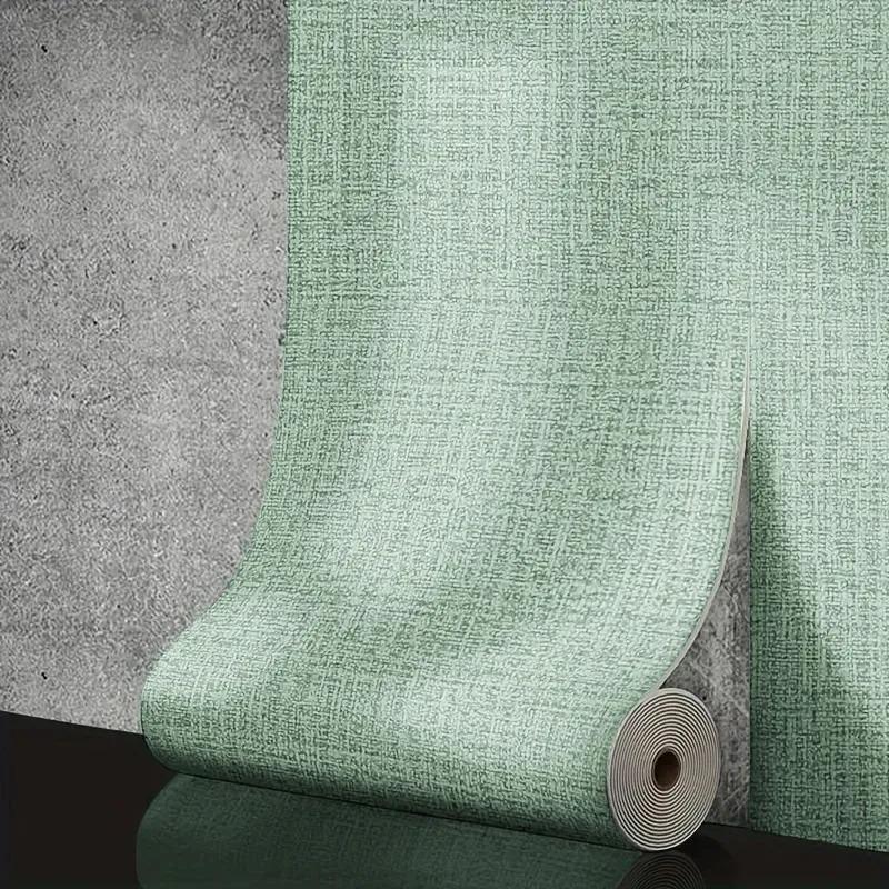 50cmX10m 3D Linen Foam Self-adhesive PVC Solid Color Thickened Waterproof Background Wall Renovation Wallpaper Wall Stickers