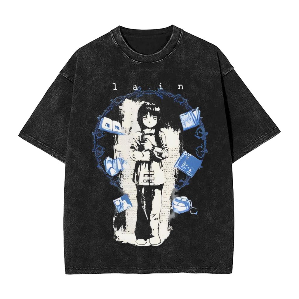 Manga Graphic T-shirt Washed Oversized T Shirt Men Women Clothing Casual Soft Cotton Short Sleeve Tees