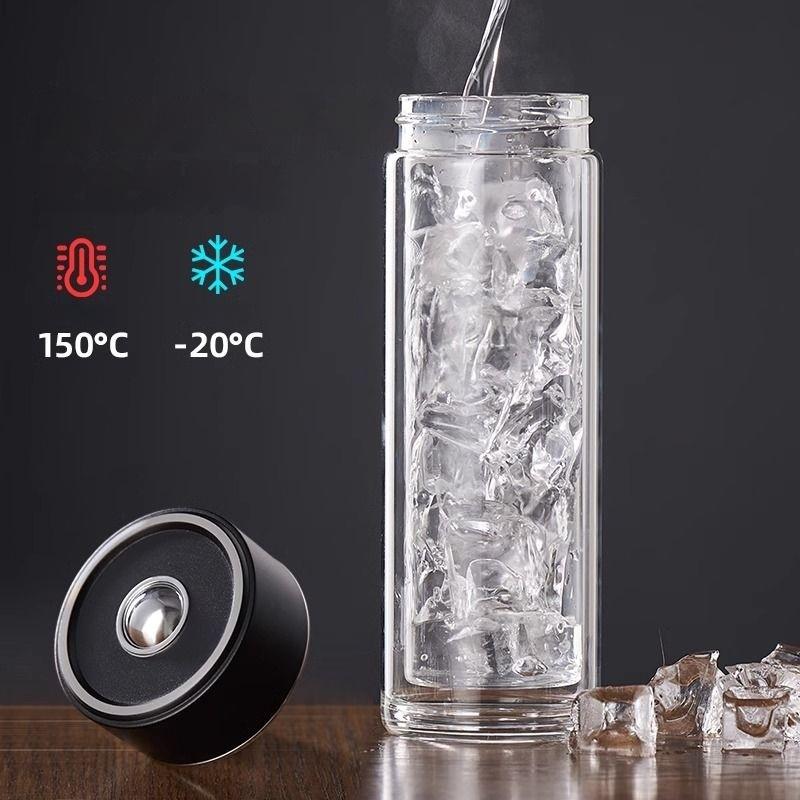 High Appearance Level Magnetic Tea Separation Cup  New Men's Office Double Glass Water Cup Magnetic Bomb Tea Cup