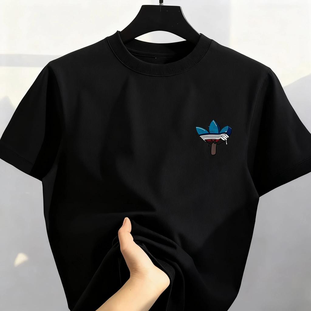 New Best-selling  Street Pure Cotton Cartoon Printed Round Neck Heavy Men's and Women's Oversized Short-sleeved Leisure T-shirt