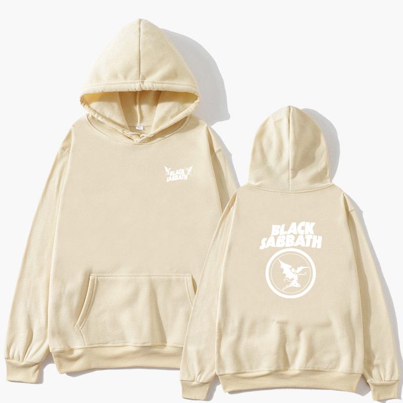 Black SABBATH Letter Pattern Men's Hoodie Autumn/Winter Y2K Clothing Retro Fashion Casual Neutral Long Sleeved Pullover