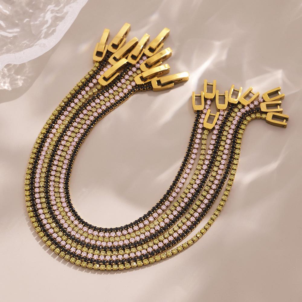 Mili Super Sparkle Diamond Thin Band Bracelet - 18K Gold Zirconium Stainless Steel Jewelry, Fashionable & Stackable.
