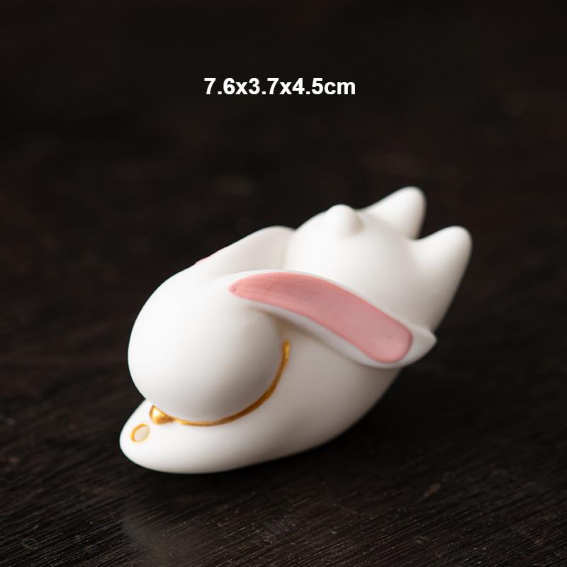 1PCS Cute Cat Ceramic Incense Burners Mini Incense Stick Holder Tea Pet Home Decoration with Mats Tea Ceremony For Buddhist Hall