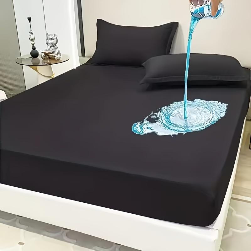 1pc Comfortable Solid Color Bedding, High Quality Fitted Sheet,30cm Deep Pocket Fitted Sheet, Easy To Machine Wash, Non-Slip Mattress Protector Cover