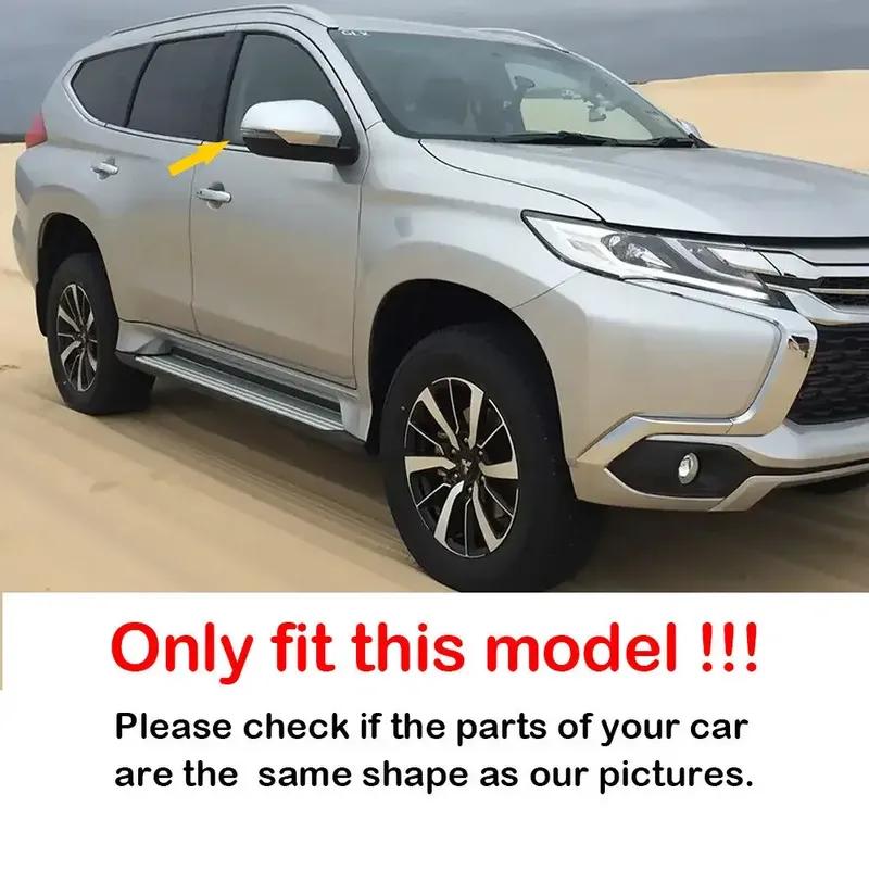 For Mitsubishi Montero Pajero Shogun Sport 2016- ABS Car Rearview Side Mirror Cover Wing Cap Exterior Trim Adhesive Sticker