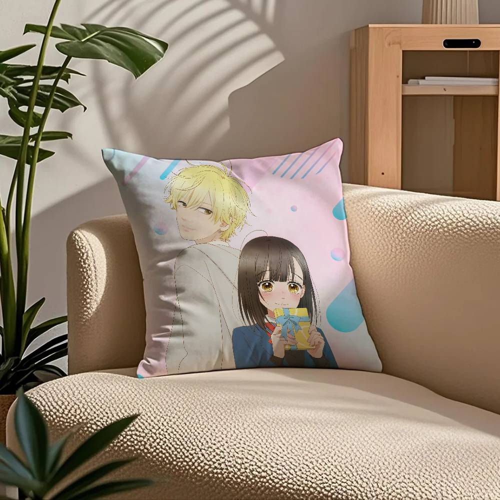 

Anime H-Honey L-Lemon Soda Pillow Case Comfort Sofa Bed Silky elegant Invisible zipper Custom Decorative cushion cover 40cmx40cm