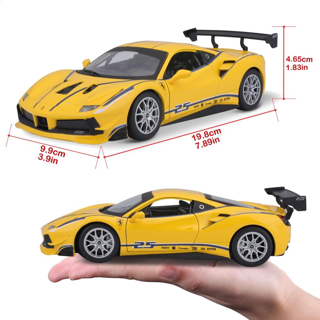 Bburago 18-26307 Ferrari 488 Challenge Modellauto 1:24, gelb