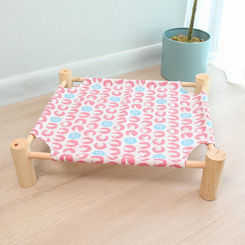 Abnehmbares und waschbares Haustier-Feldbett, bequemes Katzennest für alle Jahreszeiten, feuchtigkeitsbeständiges Katzenbett aus Kiefernholz, Zwinger-Hängematte