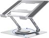 Mbacen Aluminum Alloy Laptop Stand with Height and Angle Foldable Tablet Heat Fits up to Silver 360° Rotation, Adjustment, Stand, Dissipation, 17.3"